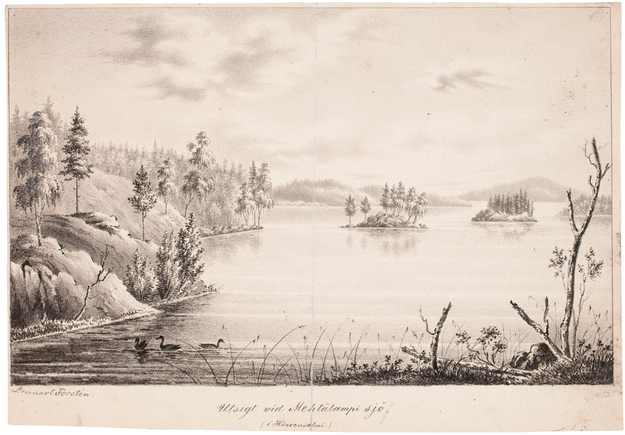 Utsigt vid Mehtälampi sjö (i Hirvensalmi)