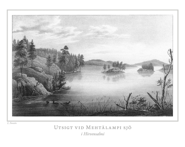 Utsigt vid Mehtälampi sjö (i Hirvensalmi)