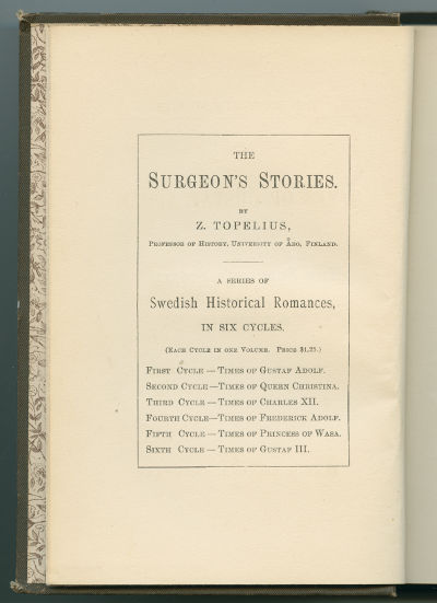 The Surgeon’s Stories. Times of Gustaf Adolf. Times of Gustaf Adolf